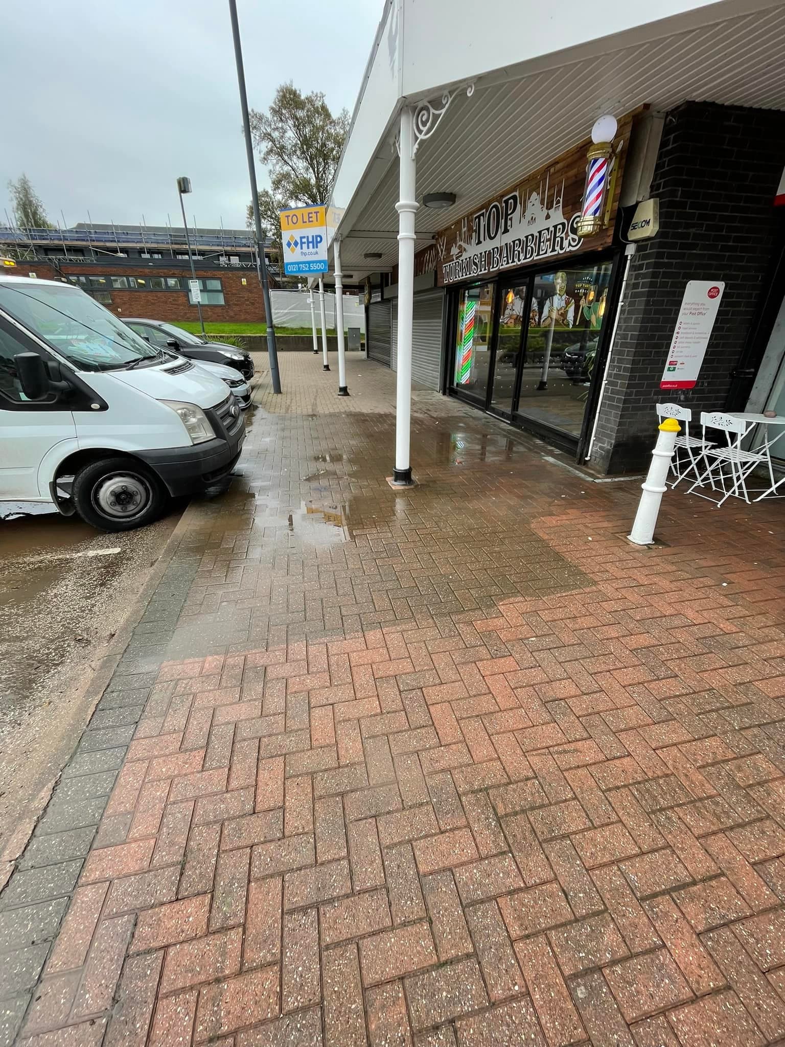 Barbershop exterior cleaned